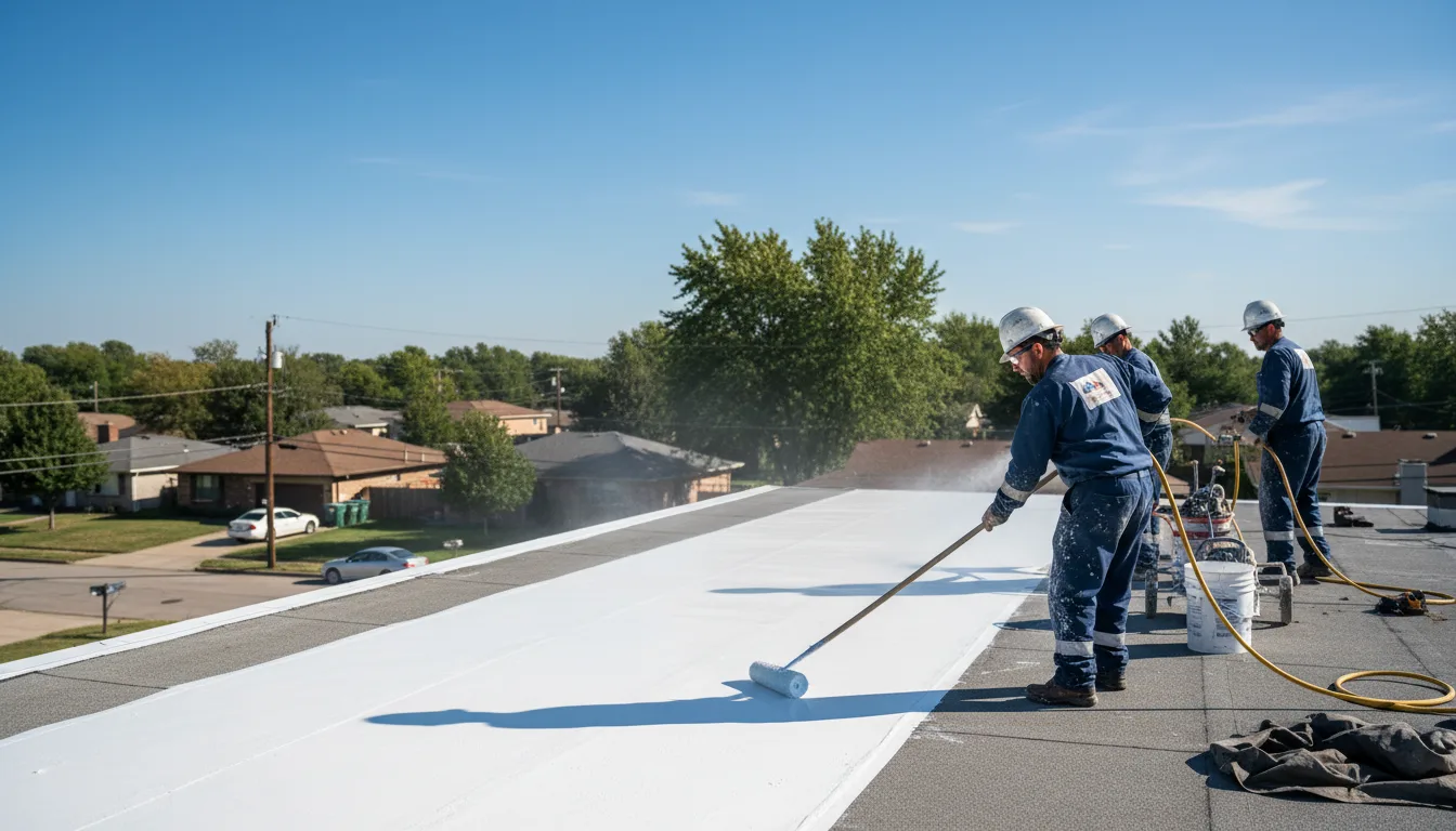 Commercial roof coating in Hartshorne, OK near me